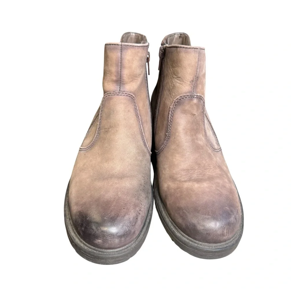 Earth Jordan Womens Stone Brown Leather Side Zip Ankle Boots sz 9 S5 - Picture 2 of 10